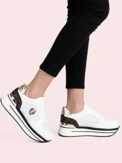 Queen Helena Sneakers donna lurex con platform