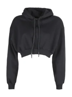 Raggi Lunari Felpa crop da donna con cappuccio