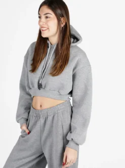 Raggi Lunari Felpa crop da donna con cappuccio