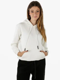 Raggi Lunari Felpa pesante da donna con cappuccio - bianco