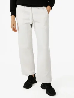 Raggi Lunari Pantaloni da donna in felpa a gamba larga con coulisse - bianco