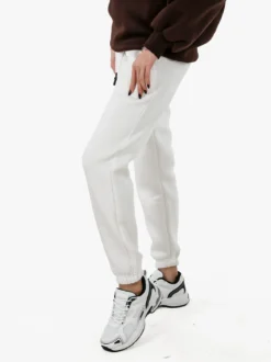Raggi Lunari Pantaloni tuta da donna felpati con coulisse - bianco