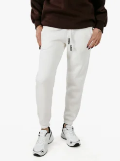 Raggi Lunari Pantaloni tuta da donna felpati con coulisse - bianco