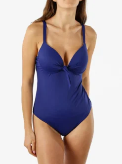 Rai7 Costume da bagno intero da donna con coppe imbottite e con ferretto - bluette