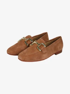 Rebecca Mocassini donna in pelle scamosciata con placchetta