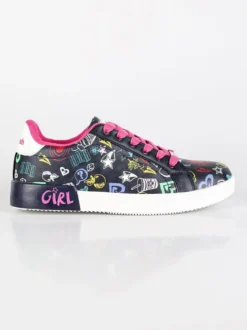 Refresh Sneakers basse donna in ecopelle con stampa disegni