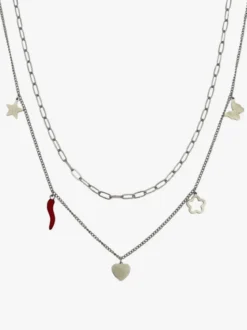 Rejena Collana donna in acciaio con ciondoli