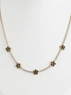 Rejena Collana donna in acciaio con strass