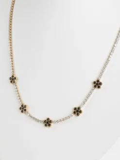 Rejena Collana donna in acciaio con strass