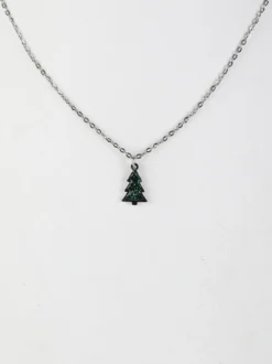 Rejena Collana sottile da donna con charm albero di Natale