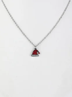 Rejena Collana sottile da donna con charm cappello di Natale