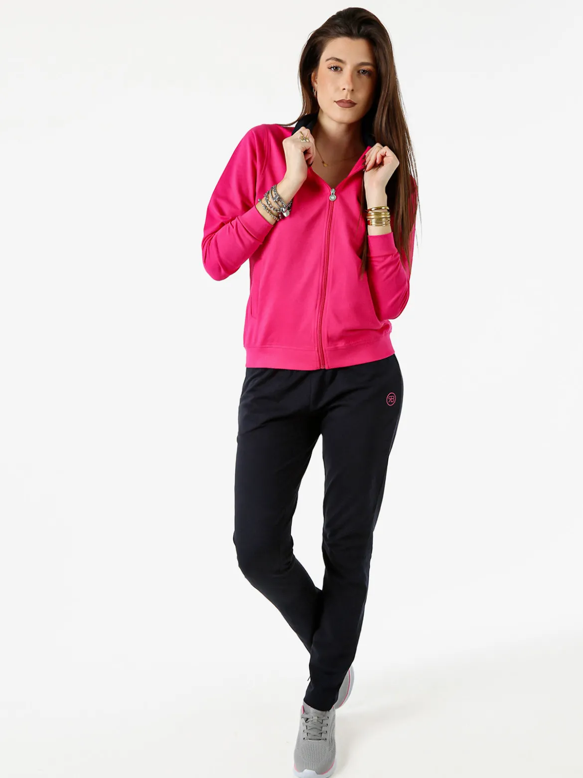Renato Balestra Completo tuta 2 pezzi full zip in cotone - fucsia