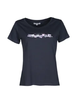 Renato Balestra T-shirt donna in cotone bielastico con scritta e strass