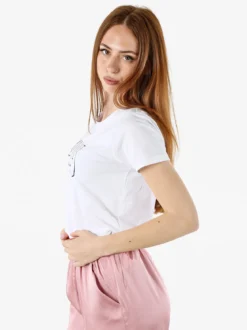 Renato Balestra T-shirt girocollo da donna in cotone con stampa - bianco