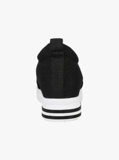 Renda Sneakers da donna in tessuto con zeppa e piccole borchie