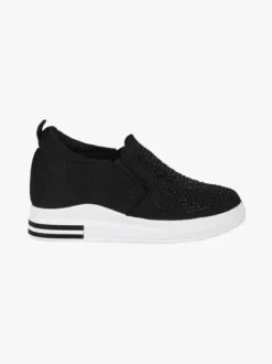 Renda Sneakers da donna in tessuto con zeppa e piccole borchie
