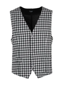 Renever Gilet uomo a quadretti con bottoni