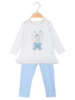 Re Panda Completo da neonata 2 pezzi con t-shirt a maniche lunghe