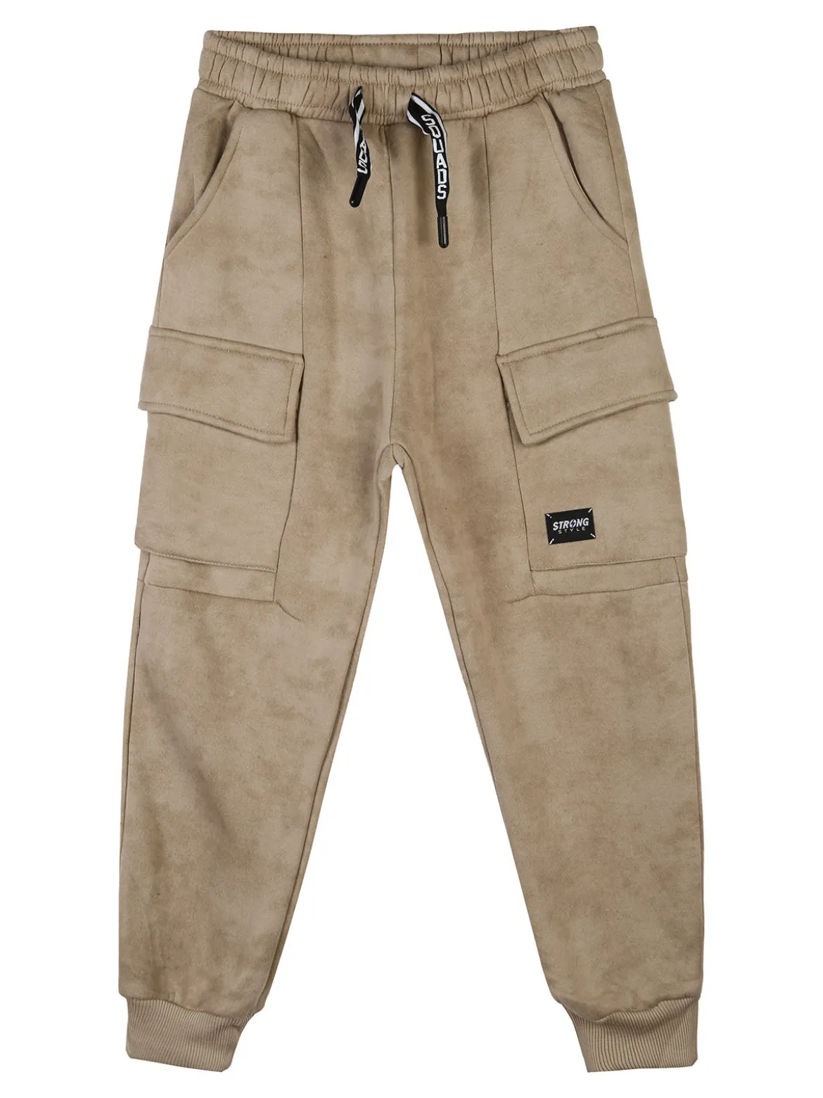 Re Panda Pantaloni da ragazzo con tasconi e polsini - khaki