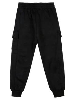 Re Panda Pantaloni da ragazzo con tasconi e polsini - nero
