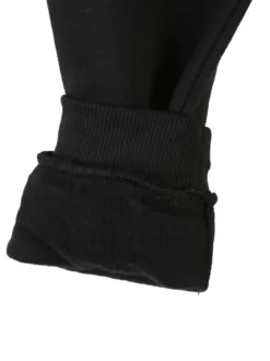 Re Panda Pantaloni tuta da bambino con polsini e interno caldo - nero