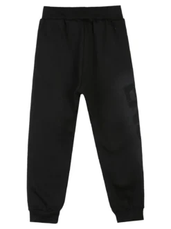 Re Panda Pantaloni tuta da bambino con polsini e interno caldo - nero