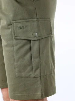 Rifle Bermuda da uomo in felpa con tasconi laterali - militare