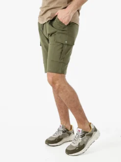 Rifle Bermuda da uomo in felpa con tasconi laterali - militare