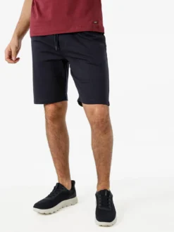 Rifle Bermuda da uomo in felpa di cotone con coulisse - blu scuro