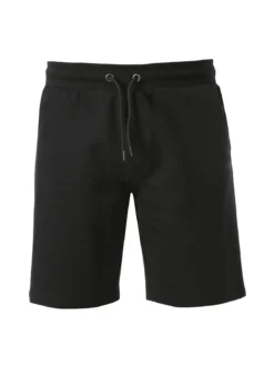 Rifle Bermuda da uomo in felpa di cotone con coulisse - nero