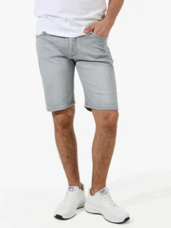 Rifle Bermuda da uomo in jeans - grigio