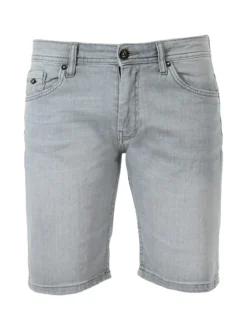 Rifle Bermuda da uomo in jeans - grigio