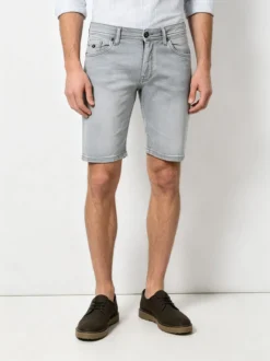 Rifle Bermuda da uomo in jeans - grigio