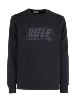Rifle Felpa girocollo da uomo con logo - blu scuro