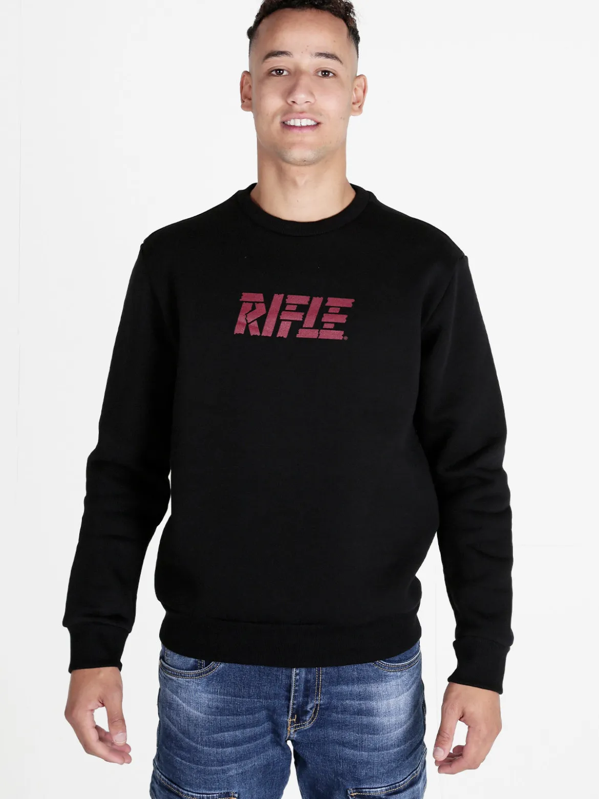 Rifle Felpa girocollo pesante da uomo