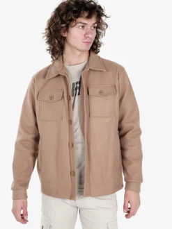 Rifle Giacca camicia da uomo effetto lana con bottoni