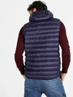 Rifle Gilet da uomo imbottito con cappuccio - blu scuro
