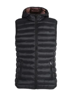 Rifle Gilet da uomo imbottito con cappuccio - nero