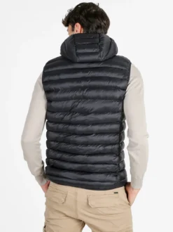 Rifle Gilet da uomo imbottito con cappuccio - nero