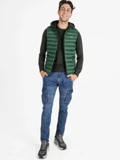 Rifle Gilet da uomo imbottito con cappuccio - verde