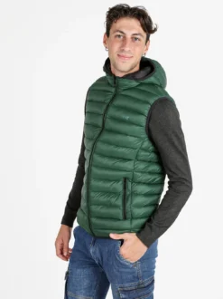 Rifle Gilet da uomo imbottito con cappuccio - verde