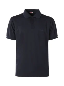 Rifle Polo da uomo a maniche corte in tessuto tecnico - blu scuro