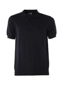 Rifle Polo da uomo in cotone a maniche corte - blu scuro