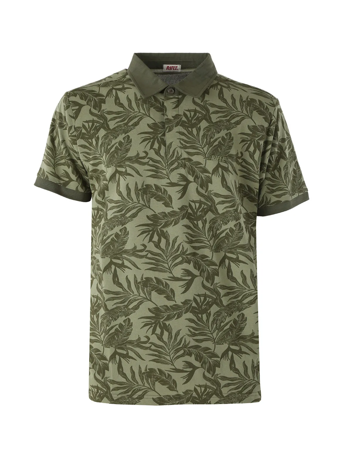 Rifle Polo da uomo in cotone a maniche corte con stampa floreale - verde