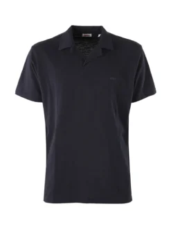 Rifle Polo in cotone da uomo a maniche corte - blu scuro