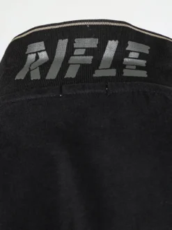 Rifle Polo uomo a maniche lunghe in cotone - nero