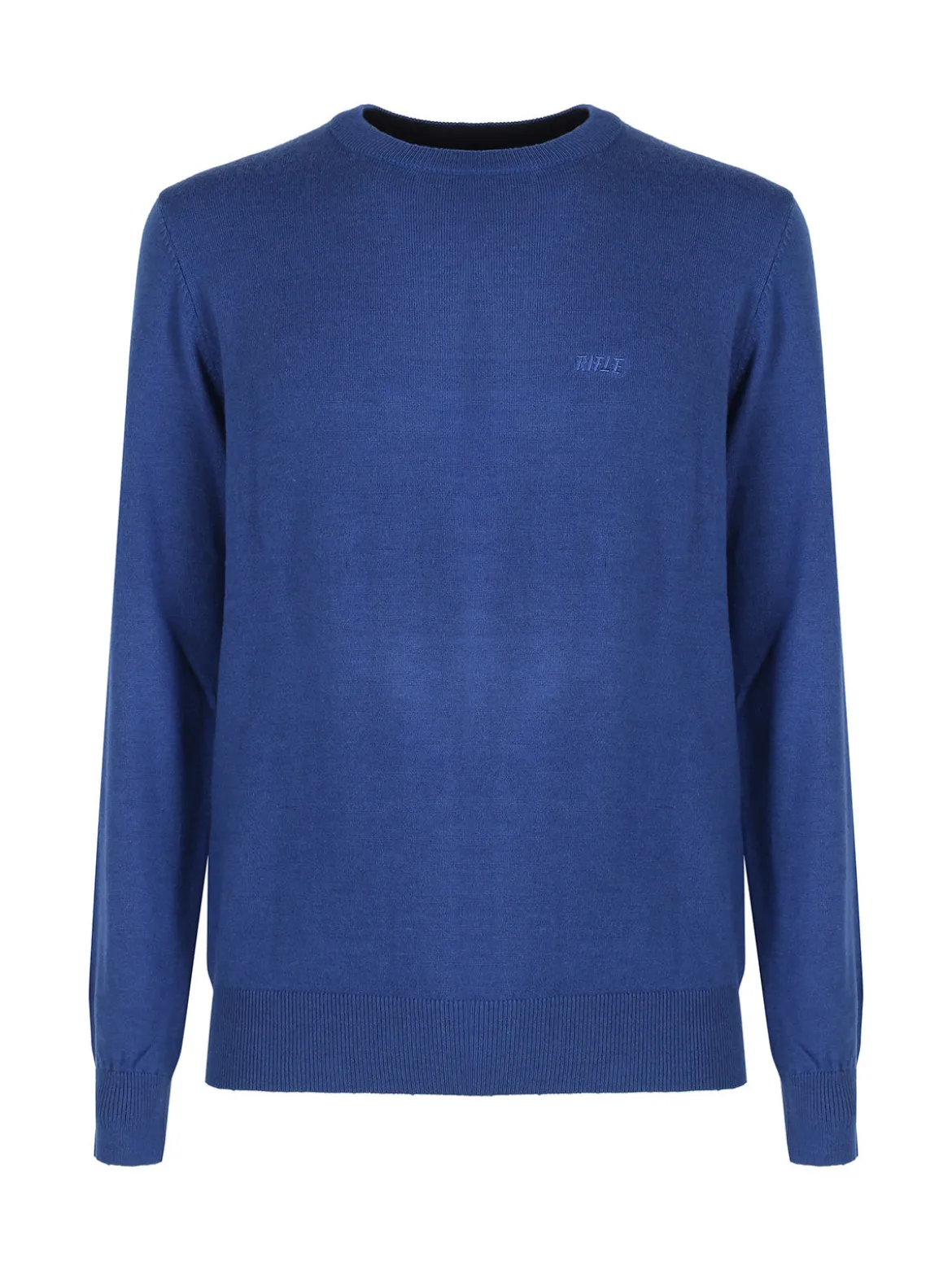 Rifle Pullover girocollo da uomo in maglia misto lana - blu