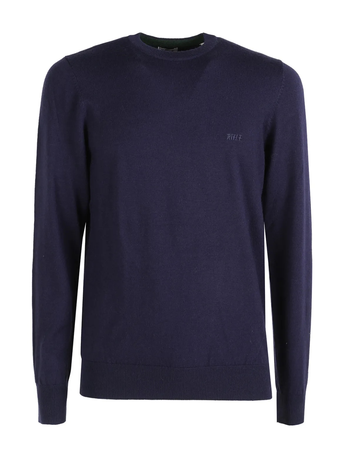 Rifle Pullover girocollo da uomo in maglia misto lana - blu scuro