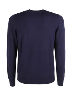 Rifle Pullover girocollo da uomo in maglia misto lana - blu scuro