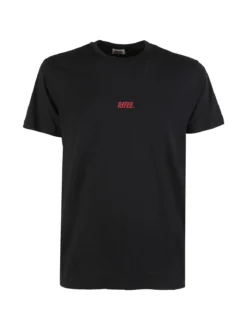 Rifle T-shirt girocollo da uomo in cotone - nero